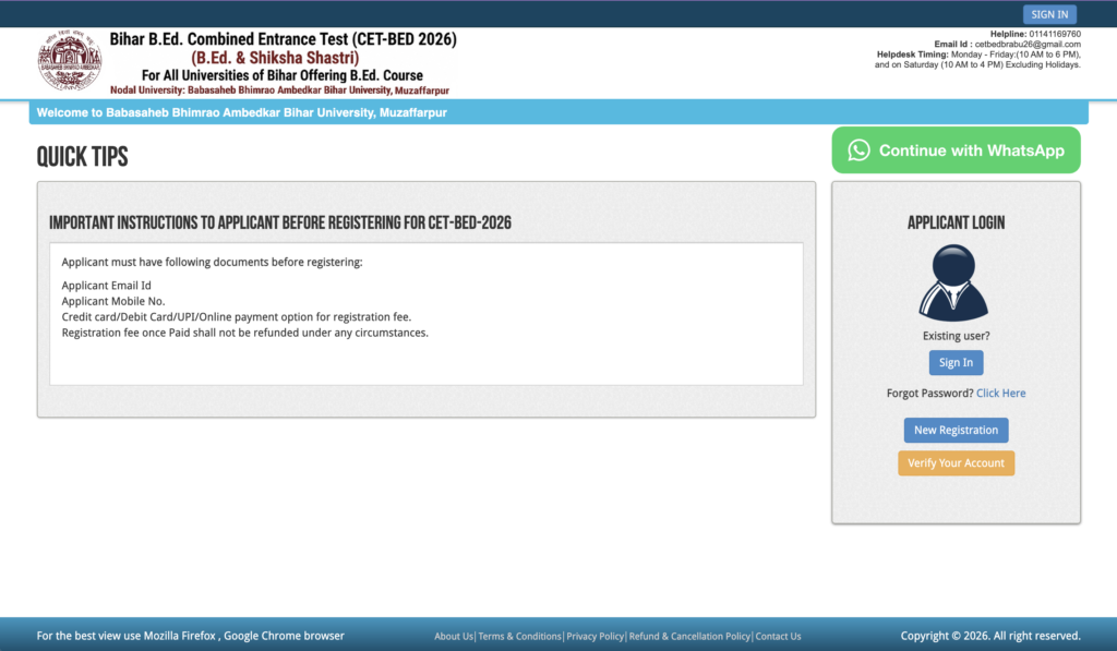 Bihar B.Ed. Admission 2026